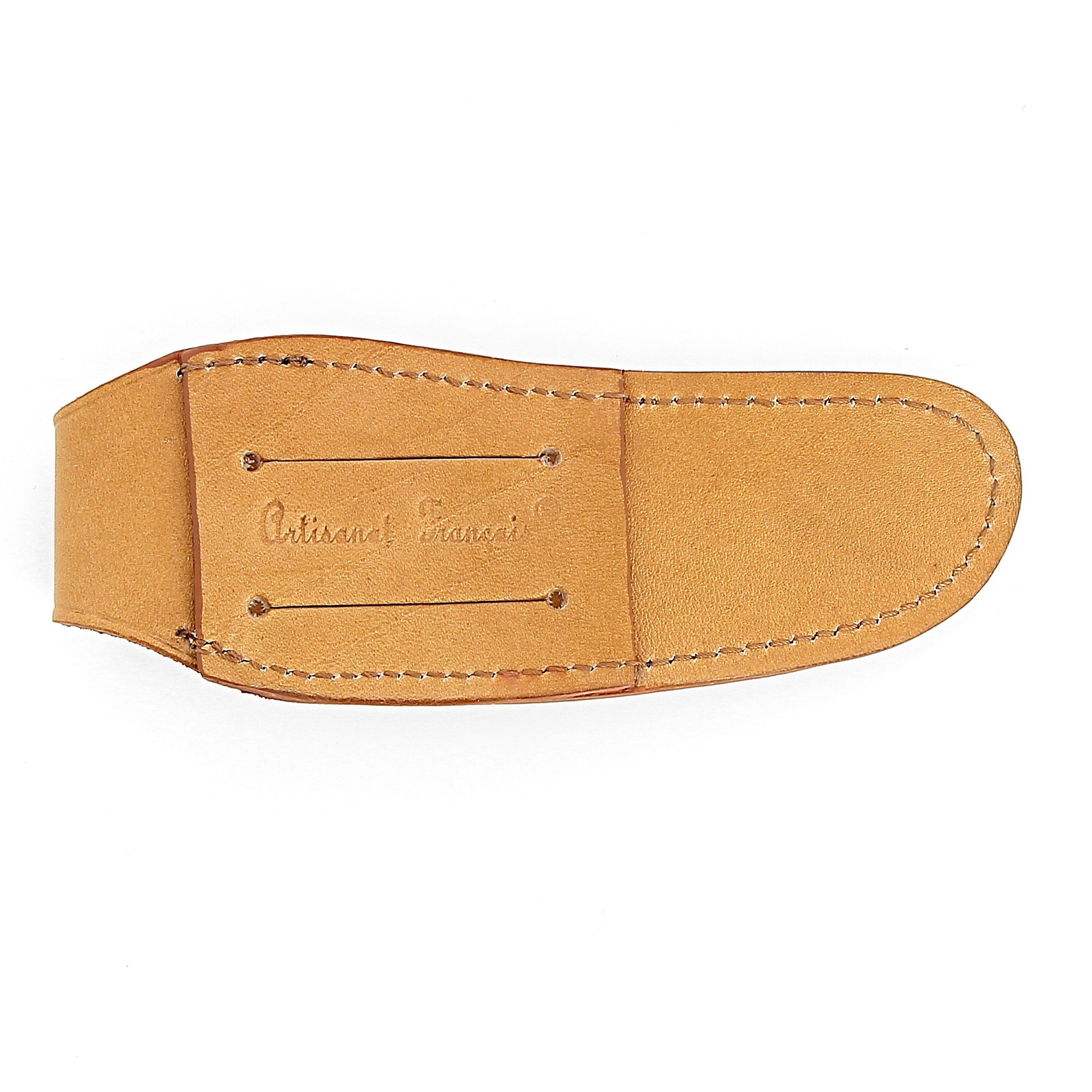 Etui en cuir marron clair, pour couteau Laguiole avec manche de 13 cm