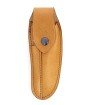 Etui en cuir marron clair avec fusil tête inox, pour couteau Laguiole avec manche de 13 cm