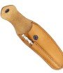 Etui en cuir marron clair avec fusil tête inox, pour couteau Laguiole avec manche de 13 cm