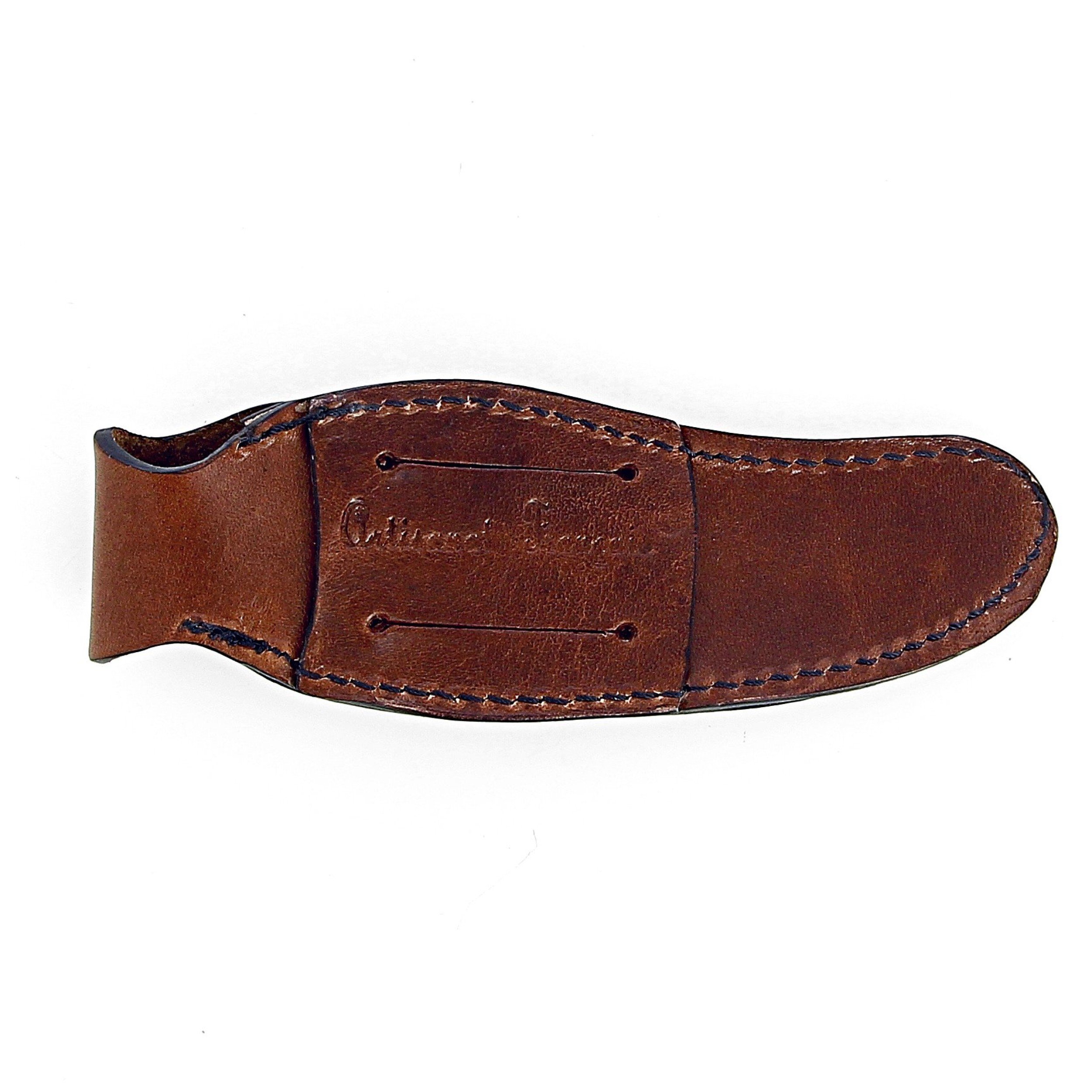 Etui en cuir marron foncé, pour couteau Laguiole avec manche de 10 cm