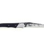 Laguiole Tribal pliant 12 cm, platines guillochées, manche en ébène, lame brute de forge