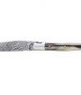 Laguiole 12cm Doubles platines en corne massive blonde lame damas inox