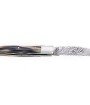 Laguiole 12cm Doubles platines en corne massive blonde lame damas inox