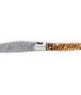 Laguiole 12 cm Abeille Forgée Double Platine manche en molaire de mammouth jaune rouge et deux mitres inox lame damas explosion