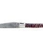 Laguiole 12 cm Abeille Forgée Double Platine manche en molaire de mammouth rouge lame damas inox