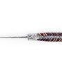Laguiole 12 cm Abeille Forgée Double Platine manche en molaire de mammouth rouge lame damas inox