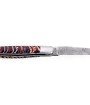 Laguiole 12 cm Abeille Forgée Double Platine manche en molaire de mammouth rouge lame damas inox