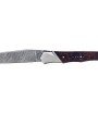 Laguiole TRIBAL 12 cm platines guillochées manche en loupe de bois de fer d'Arizona et deux mitres inox  lame damas torsadé