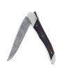Laguiole Tribal 12 cm Abeille Forgée manche en bois de Morta et deux mitres inox platines guillochées lame damas torsadé