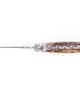 Laguiole 12 cm Abeille Forgée Double Platine manche en bois de cade et deux mitres inox lame damas inox