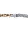Laguiole Tribal 12 cm Abeille Forgée manche en molaire de mammouth et deux mitres inox platines guillochées lame damas explosion