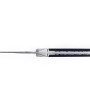 Laguiole Tribal pliant 12 cm, platines guillochées, manche en ébène, mitres inox brossées, lame Damas inox