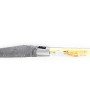 Laguiole 12 cm Abeille Forgée Double Platine manche en dent de phacochère et deux mitres inox lame damas inox