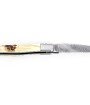 Laguiole 12 cm Abeille Forgée Double Platine manche en dent de phacochère et deux mitres inox lame damas inox