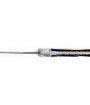 Laguiole Tribal 12 cm Abeille Forgée manche en corne de vache aubrac et deux mitres inox platines guillochées lame damas feuilleté