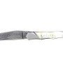 Laguiole Tribal 12 cm Abeille Forgée manche en corne de vache aubrac et deux mitres inox platines guillochées lame damas feuilleté