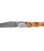 Laguiole Tribal 12 cm Abeille Forgée manche en bois de cade et deux mitres inox platines guillochées lame damax