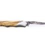 Laguiole Tribal 12 cm Abeille Forgée manche en bois de cade et deux mitres inox platines guillochées lame brut de forge