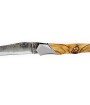 Laguiole Tribal 12 cm Abeille Forgée manche en bois de cade et deux mitres inox platines guillochées lame brut de forge