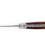 Laguiole 13 cm Abeille Forgée Double Platine manche en bois de fer  et deux mitres inox lame damas torsadé