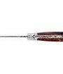 Laguiole 12 cm Abeille Forgée Double Platine manche en bois de fer  tire-bouchon et deux mitres inox lame damas