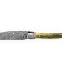 Laguiole 12 cm Abeille Forgée manche en ivoire de mammouh et deux mitres inox lame damas carbone explosion