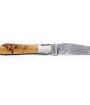 Laguiole 12 cm Abeille Forgée Double Platine manche en bois de cade tire-bouchon et deux mitres inox lame damas