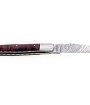 Laguiole 12 cm Abeille Forgée Double Platine manche en bois de fer lame damas carbone explosion