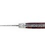 Laguiole 12 cm Abeille Forgée Double Platine manche en bois de fer lame damas carbone explosion