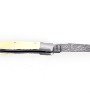 Laguiole 13 cm Abeille Forgée Double Platine manche en dent de phacochère et deux mitres inox lame damas explosion