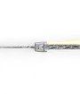 Laguiole 13 cm Abeille Forgée Double Platine manche en dent de phacochère et deux mitres inox lame damas explosion