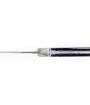 Laguiole Tribal 12 cm Abeille Forgée manche en abalone bleue et deux mitres inox platines guillochées lame damas inox