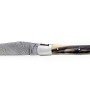 Laguiole 13 cm Abeille Forgée Double Platine manche en corne massive blonde et deux mitres inox lame damas inox