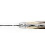 Laguiole 13 cm Abeille Forgée Double Platine manche en corne massive blonde et deux mitres inox lame damas inox