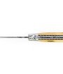 Laguiole 12 cm Abeille Forgée manche en ivoire de mammouth, mitres inox et lame damas explosion