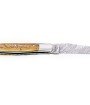 Laguiole 12 cm Abeille Forgée manche en ivoire de mammouth, mitres inox et lame damas explosion