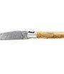 Laguiole 12 cm Abeille Forgée manche en ivoire de mammouth, mitres inox et lame damas explosion