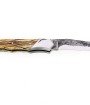 Laguiole Tribal 12 cm Abeille Forgée manche en bois de hetre de l'Aubrac et deux mitres inox platines guillochées lame brut de forge