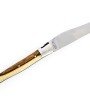 IG - Laguiole 12 cm Abeille Forgée manche en bois de pistachier et deux mitres inox lame 14C28 Benoit l'Artisan