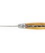 IG - Laguiole 12 cm Abeille Forgée manche en bois de olivier et deux mitres inox lame 14C28 Benoit l'Artisan