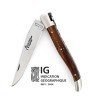 IG  - Laguiole 12 cm Abeille Forgée Double Platine manche en pistachier et deux mitres inox lame 14C28 Benoit l'Artisan