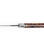 Laguiole Tribal 12 cm Abeille Forgée manche en bois de cade et deux mitres inox platines guillochées lame damas inox