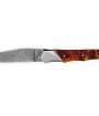 Laguiole Tribal 12 cm Abeille Forgée manche en bois de cade et deux mitres inox platines guillochées lame damas inox