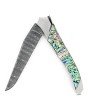 Couteau Tribal en Abalone, lame damas inox