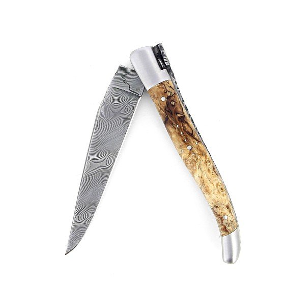 Coutea de Laguiole en marronnier, lame damas