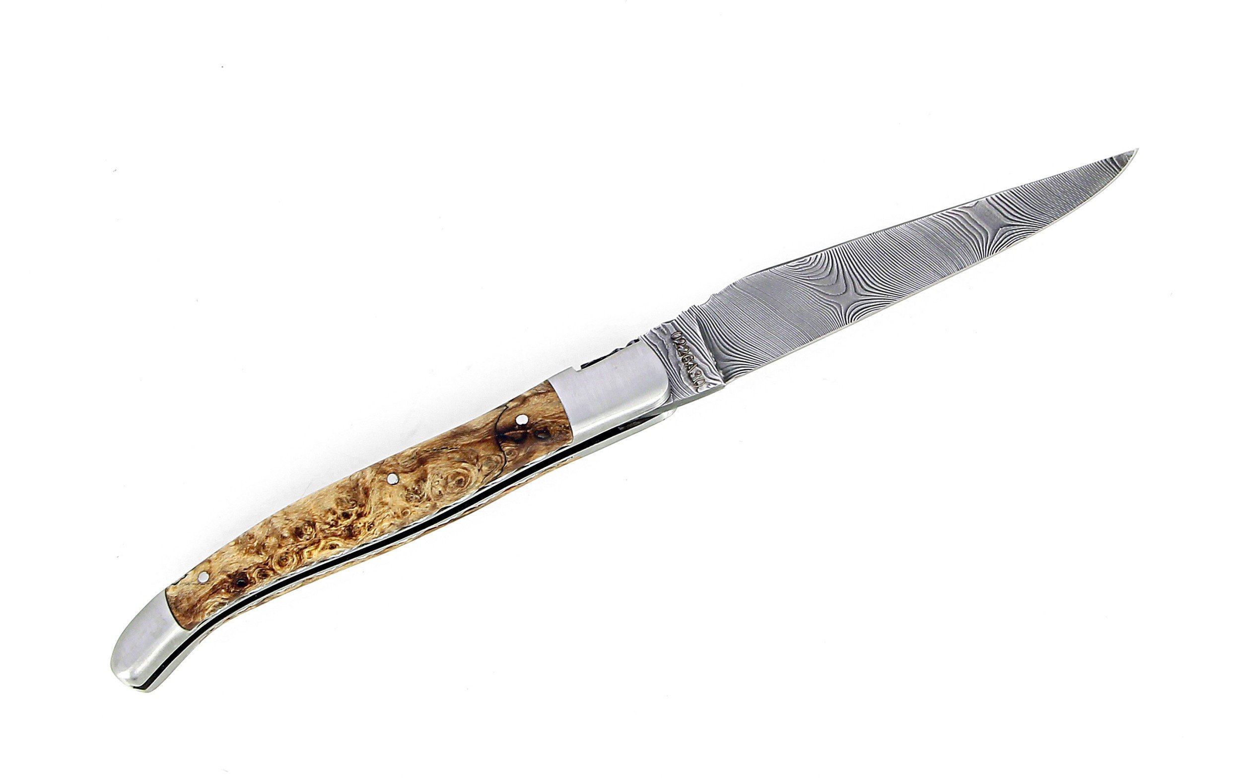 Coutea de Laguiole en marronnier, lame damas