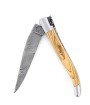 Couteau de Laguiole en olivier, lame damas
