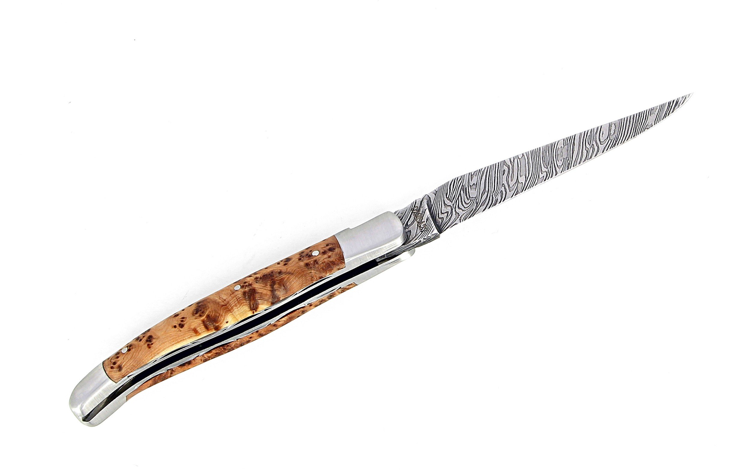 Couteau de Laguiole en genévrier, lame damas