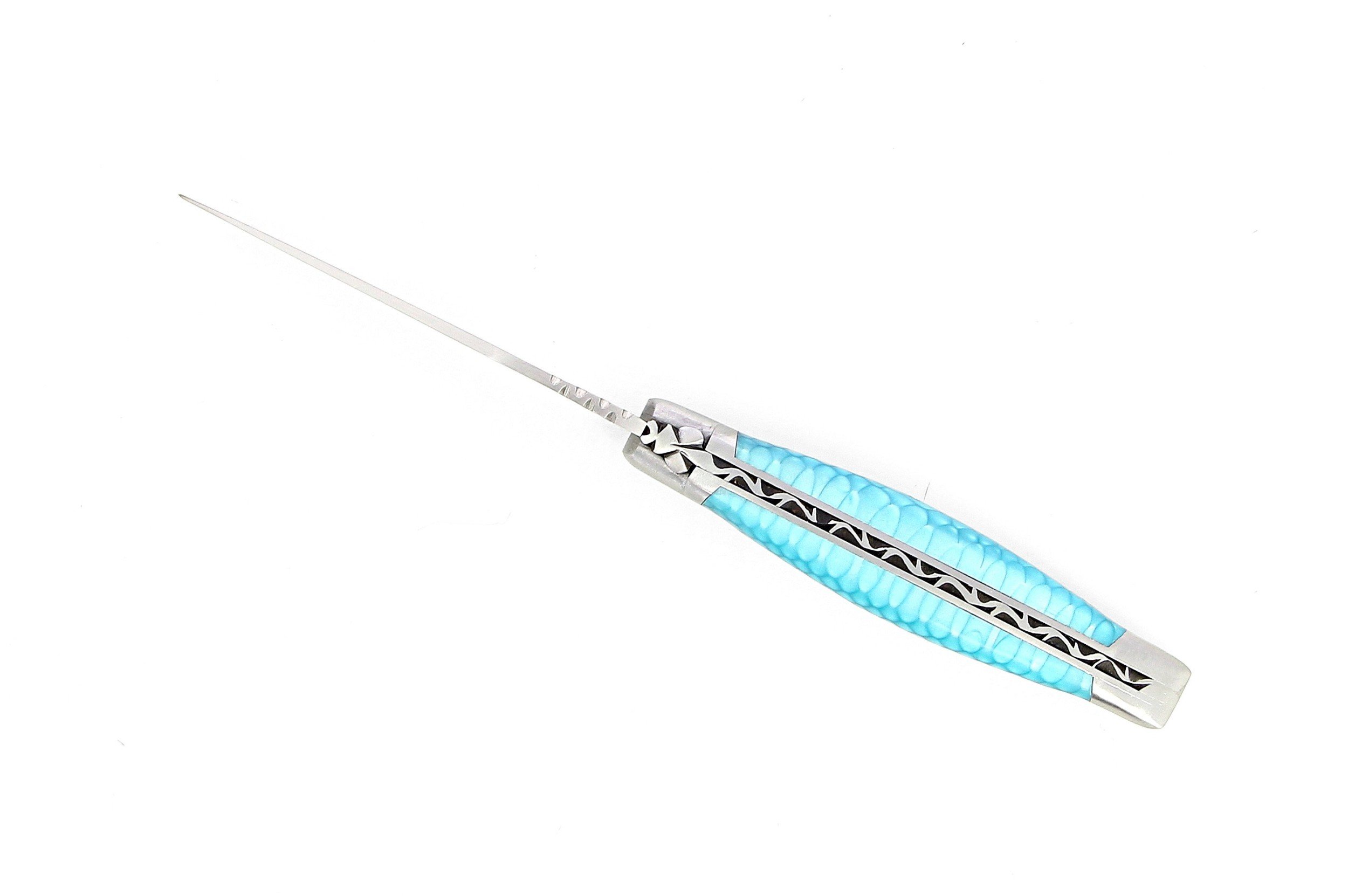 Couteau de Laguiole avec manche en juma turquoise