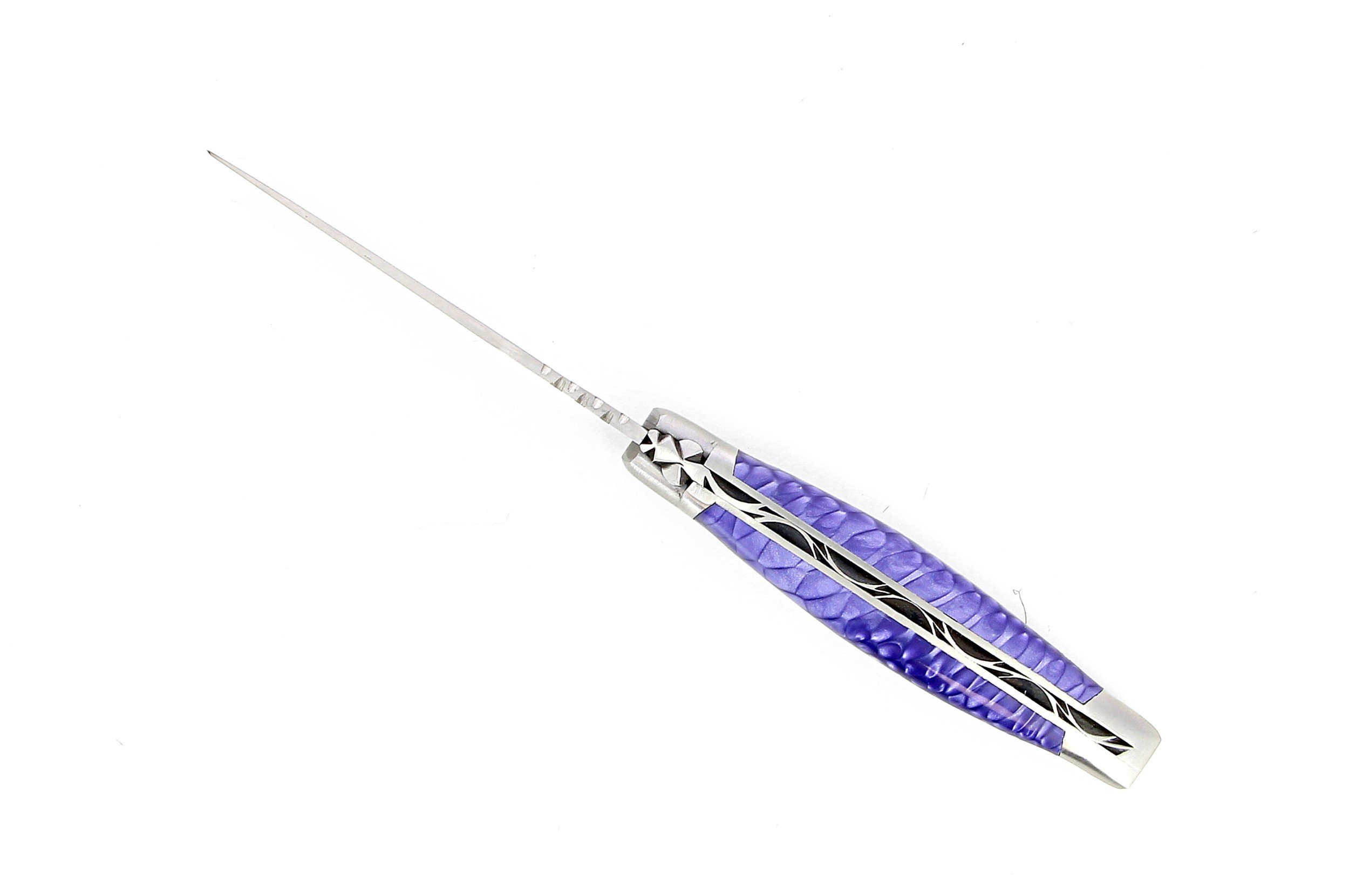 Couteau de Laguiole 11 cm , manche en Juma violet